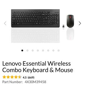 LENOVO Wireless keyboard and mouse combo